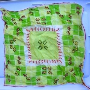 Vintage Green Silk Scarf